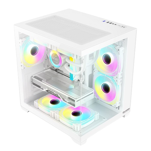 Calculator Gaming Ambra Alb Glacier Ryzen 7-5800X pana la 4.7GHz, 32GB DDR4, 1TB SSD, RTX5060 8GB GDDR7, Windows 11, Wi-Fi 6 [4]