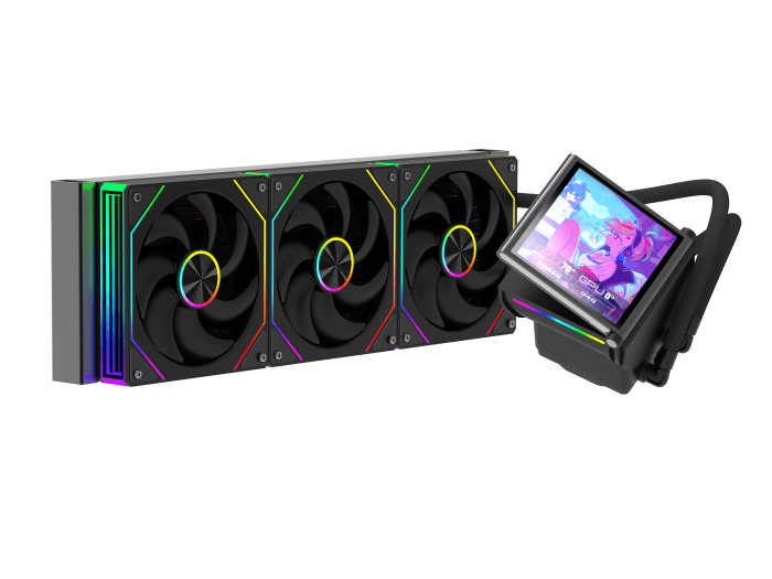 Calculator Gaming Banshee Black Glacier i5-14600KF pana la 5.3GHz, 32GB, 1TB SSD, RTX5060 8GB GDDR7 cu racire pe lichid GlacierView 360 cu display 4", 7 ventilatoare ARGB incluse, Wi-Fi 6 si Windows 1 [2]