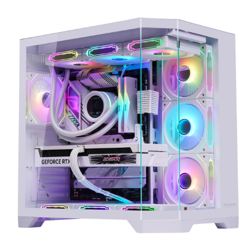 Carcasa ProGaming Banshee, Cube Towe, ATX, fara sursa, 7 Ventilatoare ARGB, Alb [1]