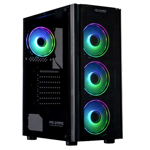 Carcasa ProGaming Blaze, Middle Tower, ATX, Fara sursa, 4 Ventilatoare ARGB, Negru [1]