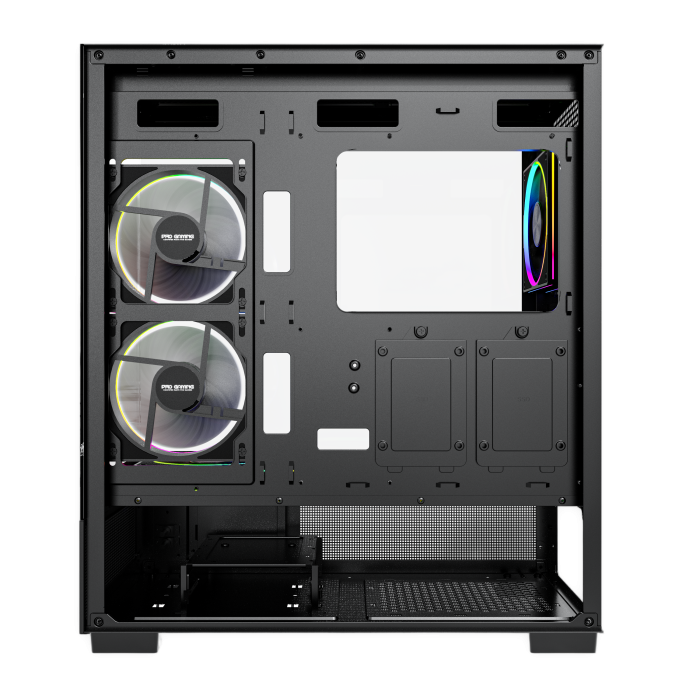 Carcasa ProGaming Kian V2, Middle Tower, ATX, Fără Sursă, 6 Ventilatoare ARGB, Display Digital, Negru [4]