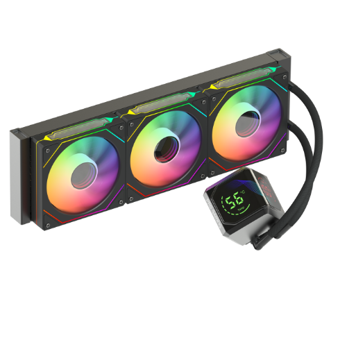 Cooler CPU AIO ProGaming IcePulse360, display digital cu senzori de temp CPU/GPU, 360mm, 3 Ventilatoare ARGB, 300W, Negru [1]