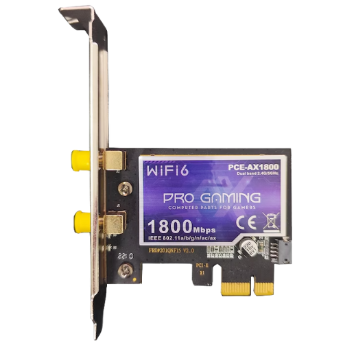 Placa de retea Wireless AX1800, Pro Gaming, Bluetooth 5.2, Wi-Fi 6, PCIe, 1800 Mbps, 2 antene Wi-Fi, compatibil Windows 11/10 [1]