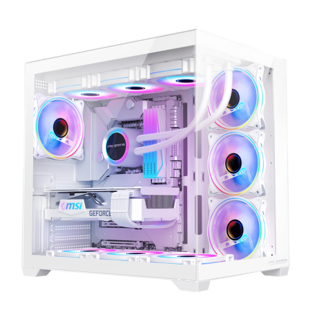 Calculatoare gaming - Calculator Gaming Elite Alb Thermo Ryzen 7-5800X pana la 4.7GHz, 32GB DDR4, 1TB SSD, RTX5060 8GB GDDR7, Windows 11, Wi-Fi 6