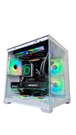 Calculatoare gaming - Calculator ProGaming Ambra White Core i5-14600KF, 32GB DDR4, 1TB SSD, RTX 5060 8GB GDDR7, GlacierView 240 Liquid Cooling, Windows 11