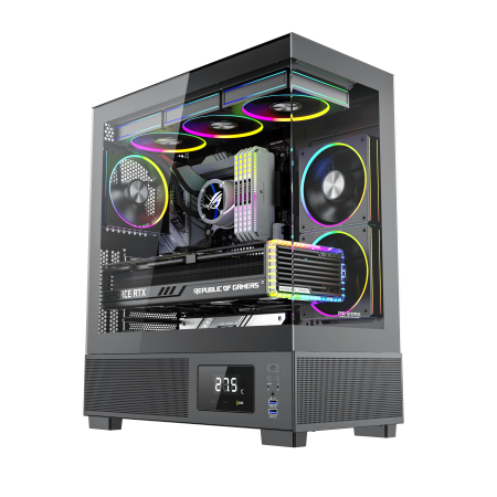 Calculatoare gaming - Calculator ProGaming Kian Black Core i5-14600KF, 32GB DDR4, 1TB SSD, RTX 5060 8GB, Cooler GlacierView 360 LCD, Windows 11
