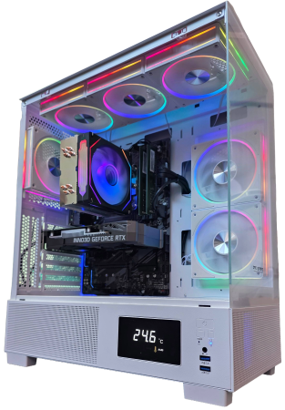 Calculatoare gaming - Calculator ProGaming Kian Core i7-9700, 32GB DDR4, 1TB SSD, RTX 3050 6GB GDDR6, Corefrost Air Cooling, Display Digital, Windows 11