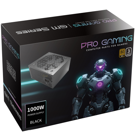 Carcasa ProGaming Elite cu sursa 1000W Gold, Cube Tower, ATX, 7 Ventilatoare ARGB, Negru [1]