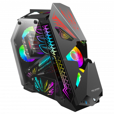 Carcase Gaming - Carcasa ProGaming Hercule cu sursa 650W Bronze, Middle Tower, ATX, 4 Ventilatoare ARGB, Negru