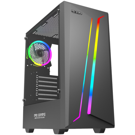 Carcase Gaming - Carcasa ProGaming Scar V2 cu sursa 650W Bronze, Middle Tower, ATX, 1 Ventilator RGB, Negru
