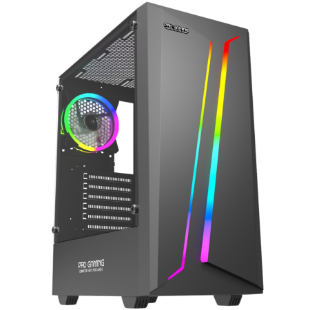 Carcasa ProGaming Scar V2 , Middle Tower, ATX, Fara sursa, 1 Ventilator RGB, Negru