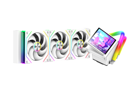 Coolere CPU - Cooler CPU AIO ProGaming Glacier View 360, Display LCD 4.0 inch, 360mm, 3 Ventilatoare ARGB, 400W, Alb