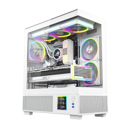 Calculatoare gaming - Desktop PC ProGaming Kian White Glacier 360, Intel Core i5-12400F, 32 GB DDR5, SSD 1 TB, Video NVIDIA GeForce RTX 5060 Ti 8 GB, Windows 11, Wi-Fi 6