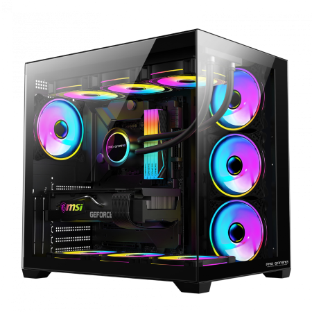 Calculatoare gaming - Sistem Desktop PC Gaming Elite Black Intel Core i7-12700, 32GB RAM DDR4, 2TB SSD, Placă Video RTX 5060 Ti 8GB GDDR6, Wi-Fi 6, Windows 11