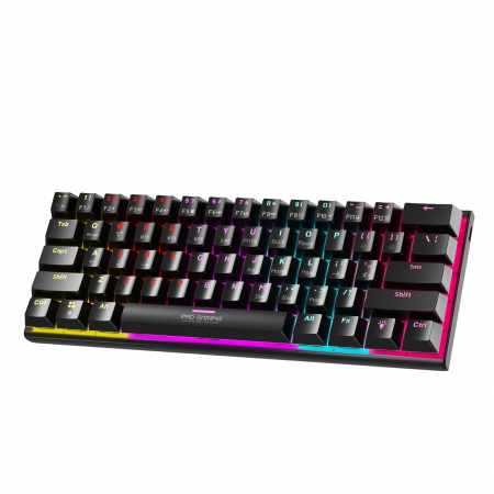 Tastatura mecanica Pro Gaming Venom K1, wireless/usb type-c/bluetooth, RGB, 61 taste, 3 pin hotswap switch, outemu black