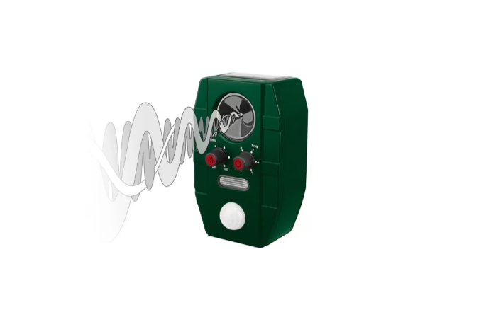 Dispozitiv solar cu ultrasunete pentru alungare rozatoare, caini, pisici, pasari - acumulator Li-ion, senzor miscarea cu raza actiune-8 metri [4]