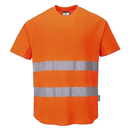 Tricouri si camasi - Tricou cu inserție de plasă contrastantă Hi-Vis S/S , PORTWEST C394ORR