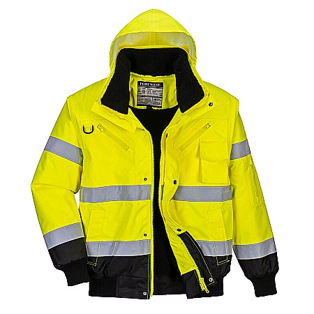 Jachete reflectorizante - Jachetă Bomber 3 în 1 cu contrast Hi-Vis , PORTWEST C465YBR