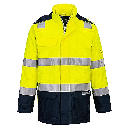 Imbracaminte ignifuga - Bizflame Rain+ Hi-Vis Light Arc Jacket , PORTWEST FR605YNR