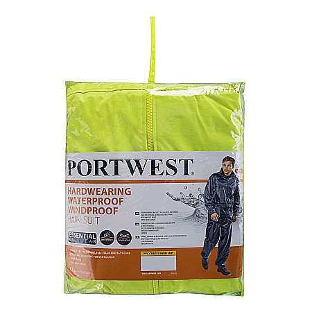 Protectie cap si inaltime - Costum de ploaie Essentials (costum din 2 piese), PORTWEST L440YER