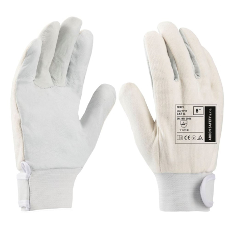 Reduceri - Manusi de protectie din piele de capra Perrcy cu manseta velcro - gri 1121X