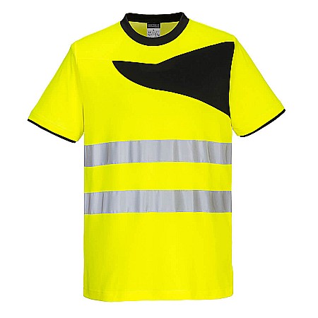 Tricouri reflectorizante - PW2 Tricou HiVis Cotton Comfort S/S , PORTWEST PW213YBR