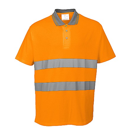 Tricouri polo - Tricou polo din bumbac Hi-Vis Comfort S/S , PORTWEST S171ORR