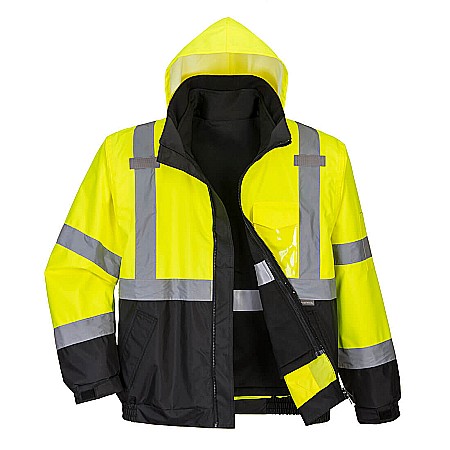Jachete reflectorizante - Jacheta 3-in-1 Contrast Premium Bomber Hi-Vis , PORTWEST S365YBR