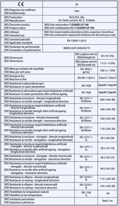Membrana anticondens pentru acoperis T-Guard 100 [2]