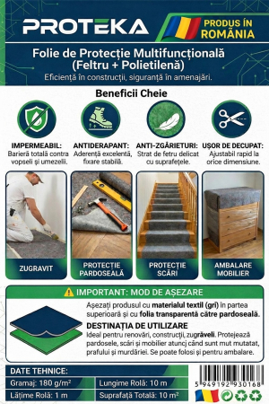 Constructii - Protectie multifunctionala - feltru laminat cu folie