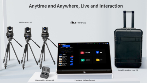 Videoconferință - Cameră videoconferință Sistem portabil de inregistrare si transmisie continua de continut multimedia (live streaming) Evoboard W-R01, 16x zoom optic, HDMI/Wi-Fi/LAN