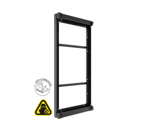 Carcase de protecție de exterior, IP56, cu sticlă securizată - Carcasa de Exterior de perete Multibrackets MB-7845 pentru LG antifurt, compatibil 55", peisaj/portret, negru, 12.5 kg