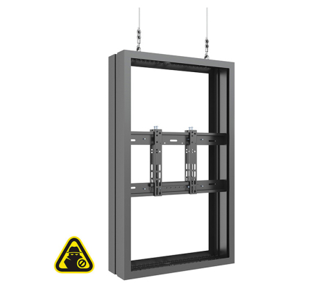 Carcase de protecție de interior pentru display-uri - Carcasă de interior de tavan pe fir pentru 2 LCD spate-la-spate Multibrackets MB-6374, compatibil 43", oțel, peisaj/portret, negru, 30 kg