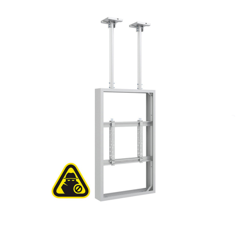 Carcase de protecție de interior pentru display-uri - Carcasă de interior pentru 2 LCD spate-la-spate de tavan Multibrackets MB-6832, compatibil 55", oțel, peisaj/portret, alb, 32 kg