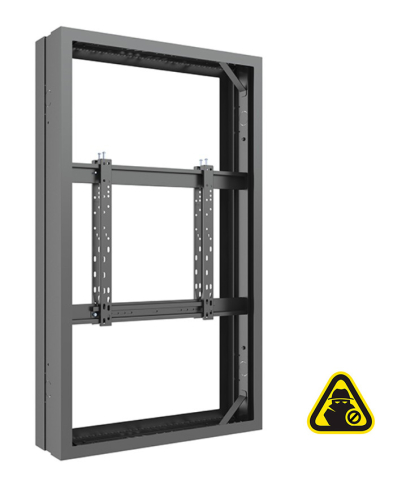 Carcase de protecție pentru display-uri, interior și exterior - Carcasă de interior pentru 2 LCD spate-la-spate Multibrackets MB-7753, compatibil 65", oțel, negru, 30 kg