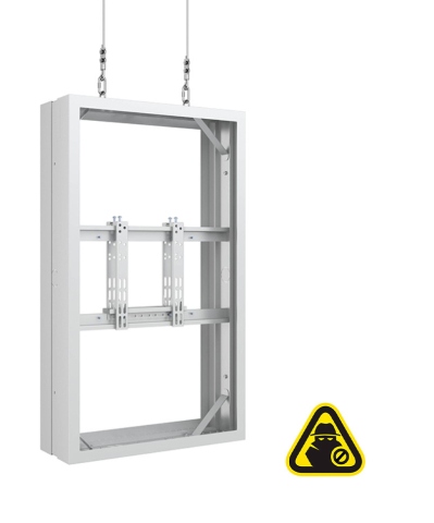 Carcase de protecție de interior pentru display-uri - Carcasă de interior pentru 2 LCD spate-la-spate pe fir Multibrackets MB-8867, compatibil 43", oțel, portret, alb, 30 kg