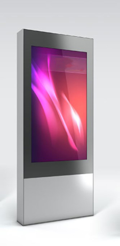 Kiosk și totem digital pentru interior și exterior - Carcasa monitoare Kiosk FULL OUTDOOR XR, compatibil 55", IP56, oțel, peisaj/portret