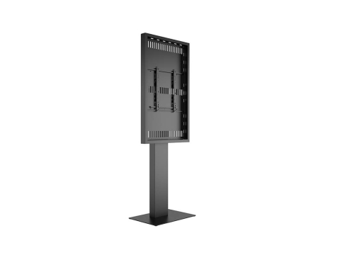 Kiosk și totem digital pentru interior și exterior - Carcasa Totem de Interior Multibrackets MB-3442 montaj pe podea, compatibil 55", oțel/ acoperire cu pulbere, peisaj/portret, negru