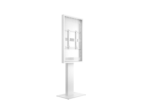 Kiosk și totem digital pentru interior și exterior - Carcasa Totem de Interior Multibrackets MB-3503 montaj pe podea, compatibil 55", oțel/ acoperire cu pulbere, peisaj/portret, alb