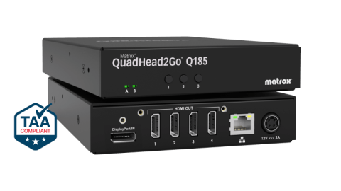 Controllere videowall pentru configurații 2x2, 3x3 și liniare - Controller videowall QuadHead2Go Q185 Appliance Matrox, HDMI/LAN