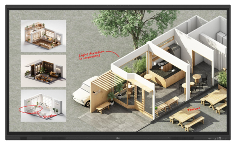 Displayuri interactive profesionale pentru educație și săli de ședințe - Display interactiv 75" LG CreateBoard 75TR3DQ-B Andorid 14 (EDLA), 4K UHD 3840 x 2160, Android 14, 400 cd/m², 16/7, HDMI/USB-C/Wi-Fi, VESA 800 x 400 mm, negru