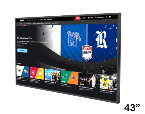Displayuri outdoor profesionale pentru exterior - Display LCD Outdoor 43" KMT Google TV Dolby Atmos - TG26 1300, 4K UHD 3840 x 2160, 1300 cd/m², contrast 1200:1