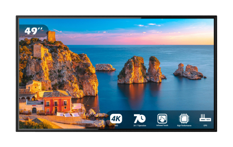Displayuri touchscreen profesionale - Display Touch EvoBoard 49" IR Touch 20/ HDMI IN slot OPS fără OS model TP, 4K UHD 3840 x 2160, 500 cd/m², contrast 1200:1