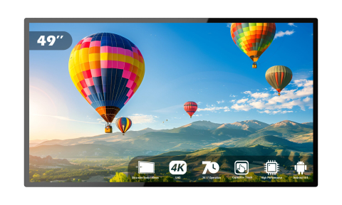 Displayuri touchscreen profesionale - Display Touch EvoBoard Slim 49" Rock Chip RK3576 4 GB RAM + 64 GB PCAP, 4K UHD 3840 x 2160, 260 cd/m², fără sistem de operare, contrast 1200:1
