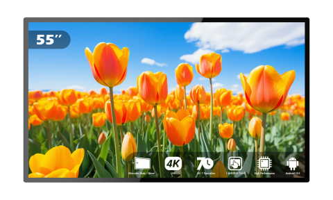 Displayuri touchscreen profesionale - Display Touch EvoBoard Slim 55" Rock Chip RK3576 4 GB RAM + 64 GB PCAP 10, 4K UHD 3840 x 2160, 260 cd/m², fără sistem de operare, contrast 1200:1