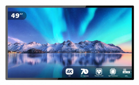 Displayuri touchscreen profesionale - Display Touch EvoBoard UP 49" HDMI IN slot OPS fără OS model TP-490B, 4K UHD 3840 x 2160, 260 cd/m², contrast 1200:1