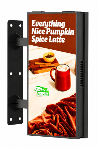 Displayuri outdoor profesionale pentru exterior - Ecran LED Outdoor Shop Signage Față-Verso Pixel Pitch 2.5 Montaj pe Perete CNLC Technology 1120, 4500 cd/m², contrast 4000:1