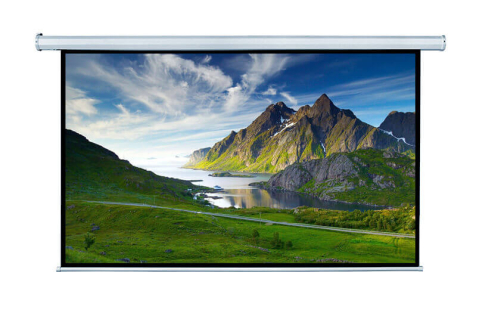 Ecrane de proiecție electrice, fixe, manuale și portabile - Ecran proiectie electric perete/tavan Blackmount cu telecomanda, format 16:9, 1.0 gain, perete sau tavan