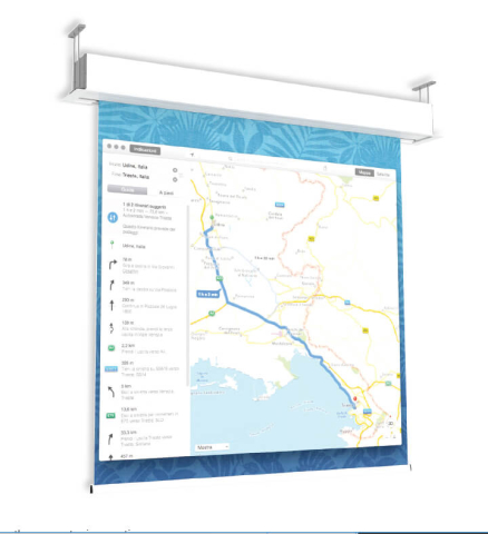 Ecrane de proiecție electrice, fixe, manuale și portabile - Ecran proiectie electric profesional incastrabil in tavan GIOTTO Screenint, 173", 350 x 265 cm, format 4:3, încastrat în tavan