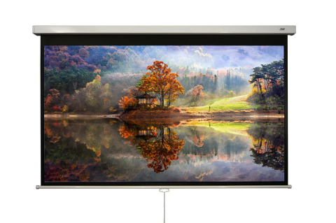 Ecrane de proiecție electrice, fixe, manuale și portabile - Ecran proiectie manual perete/tavan Blackmount, 108", 240 x 135 cm, format 16:9, 1.0 gain, perete sau tavan
